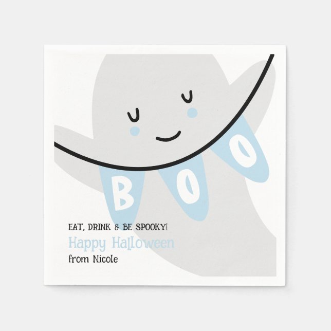 CUTE GHOST BOO HALLOWEEN KIDS TREAT PAPPERSSERVETT (Framsidan)