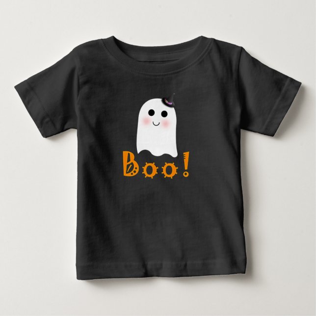 Cute Ghost Boo Happy halloween Baby Shirt T-shirt (Framsida)