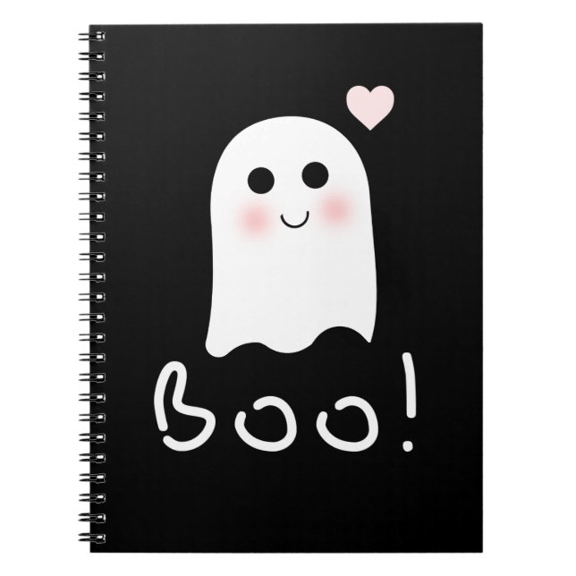 Cute Ghost Boo Happy halloween bärbar dator Anteckningsbok (Framsidan)