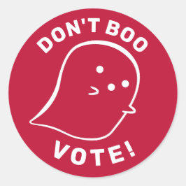 Cute Ghost Boo, rösta! Fäst Runt Klistermärke