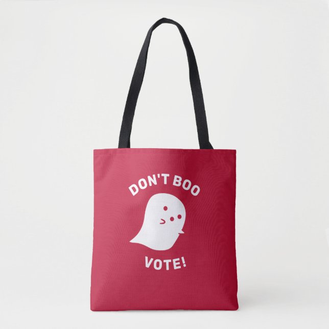 Cute Ghost Boo, rösta! Shoulder Tote Bag Tygkasse (Framsida)