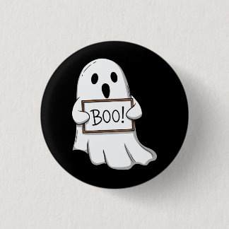 Cute Ghost BOO Sign Pin Button Knapp