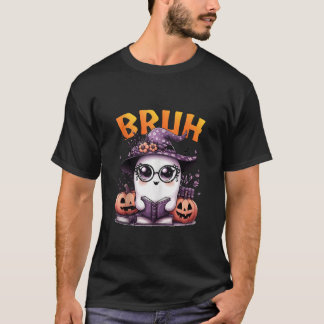 Cute Ghost bruh Boo Reading bok Funny Family Hall T Shirt