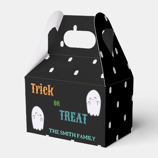 Cute Ghost Bus eller godis Halloween Presentaskar (Framsidan Sidan)