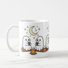 Cute Ghost Campfire Moon Spooky Season Mug Kaffemugg