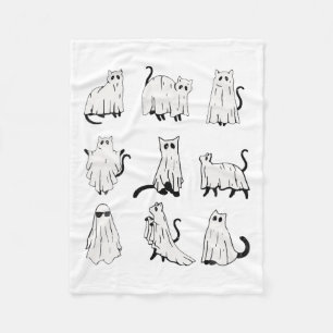 Cute Ghost Cat Funny Halloween Outfit Costumes Fleecefilt