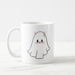 Cute Ghost Cat Kaffemugg