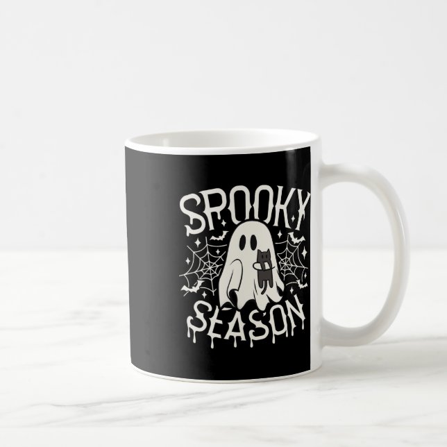 Cute Ghost Cat Spooky Season Halloween Costume Boy Kaffemugg (Höger)