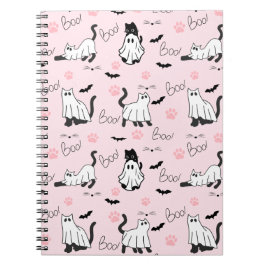 Cute Ghost Cats Halloween Anteckningsbok