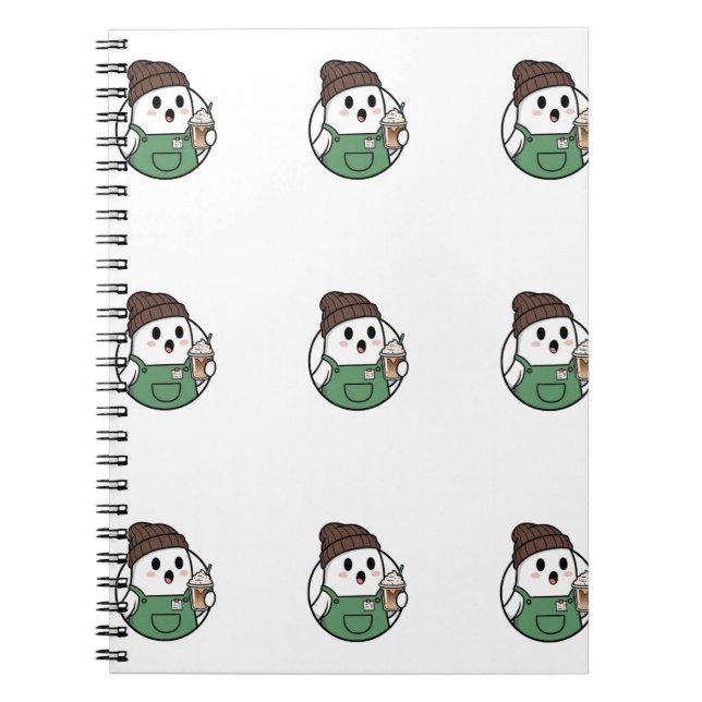 Cute Ghost Coffee Notebook Anteckningsbok (Framsidan)