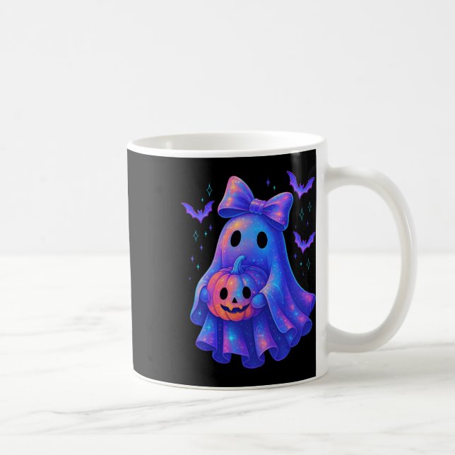 Cute Ghost Coquette Bow Halloween Spooky Season Gi Kaffemugg (Höger)