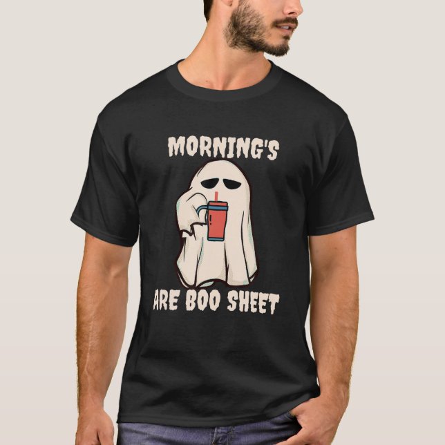 Cute Ghost Costume Mornings är Boo Lakan T Shirt (Framsida)