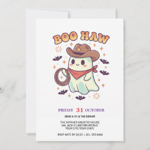 Cute Ghost Cowboy Party-kort Inbjudningar