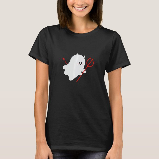 Cute Ghost Devil Halloween Costume T Shirt (Framsida)