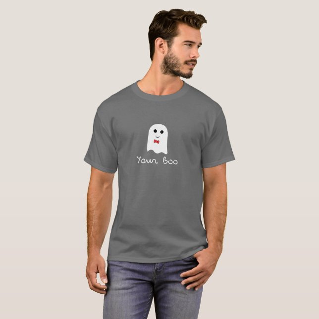 Cute Ghost din Boo Happy halloween Shirt Tee Shirt (Hel framsida)