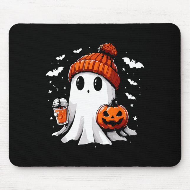 Cute Ghost Drinking Coffee Halloween Ghost Coffee Musmatta (Framsidan)