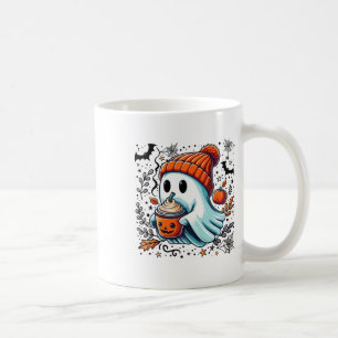 Cute Ghost Drinking Coffee Halloween Ghost Ice Cof Kaffemugg