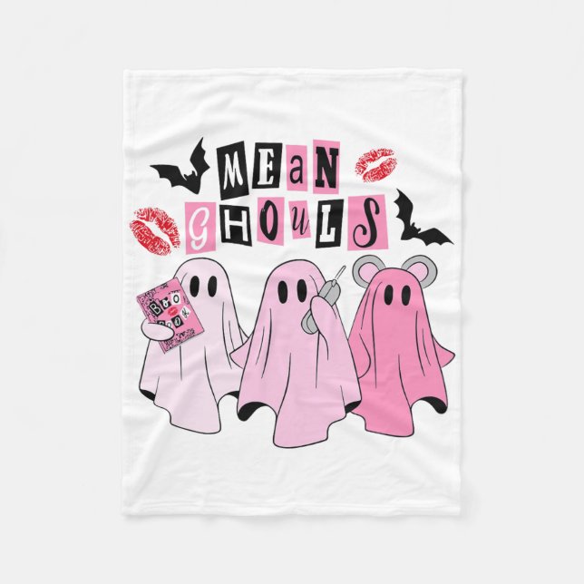 Cute Ghost Elak Ghouls Roligt Halloween Costume Sp Fleecefilt (Framsidan)
