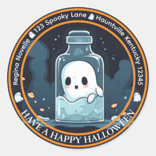 Cute Ghost EneKue Seal Runt Klistermärke