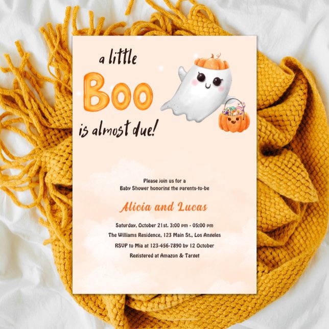 Cute Ghost Fall Halloween Baby Shower Inbjudningar (Skapare uppladdad)
