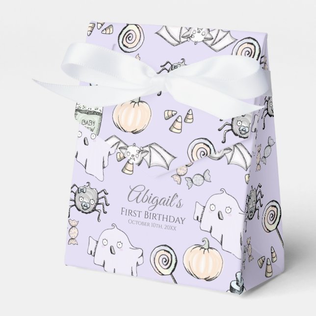 Cute Ghost, Fladdermus och Spider Halloween Presentaskar (Framsidan Sidan)