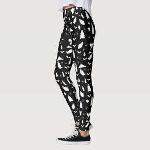 Cute Ghost, Fladdermus & Spiders Halloween Mönster Leggings
