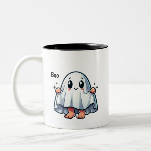 Cute Ghost för ogillande Två-Tonad Mugg (Vänster)