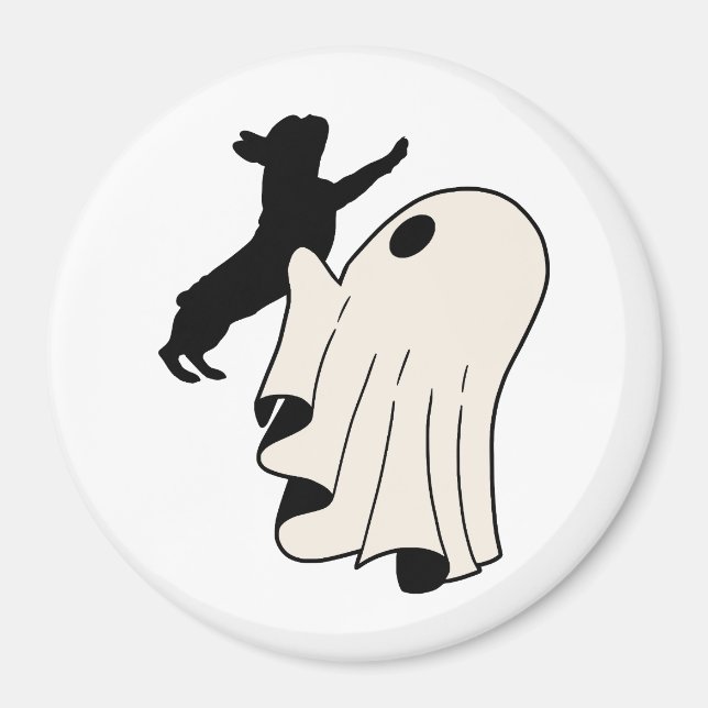 Cute Ghost Fransk Bulldog Älskare Magnet (Framsidan)