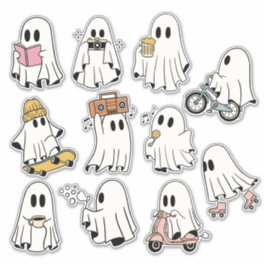 Cute Ghost gör vissa aktivitetspaket Klistermärken