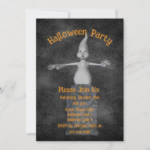 Cute Ghost Gravestone Halloween Inbjudningar
