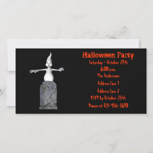 Cute Ghost Gravsten Halloween Inbjudan