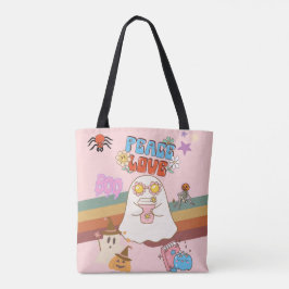 Cute Ghost Groovy Stil Ljus rosa Tygkasse