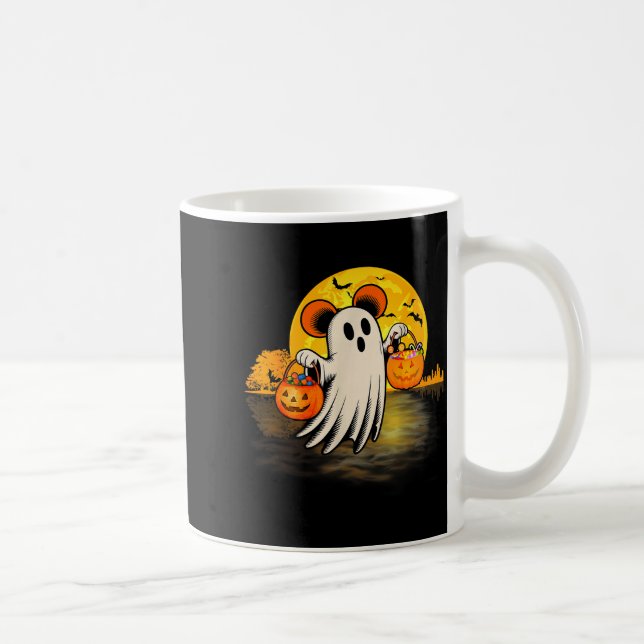 Cute Ghost Guitar Halloween Pumpkins Candy Soky Se Kaffemugg (Höger)