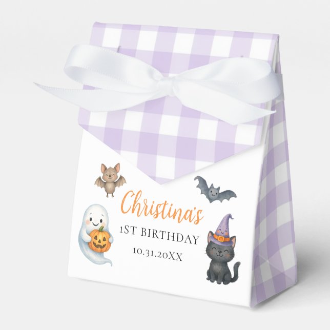 Cute Ghost Halloween 1:a födelsedagen Party Presentaskar (Framsidan Sidan)