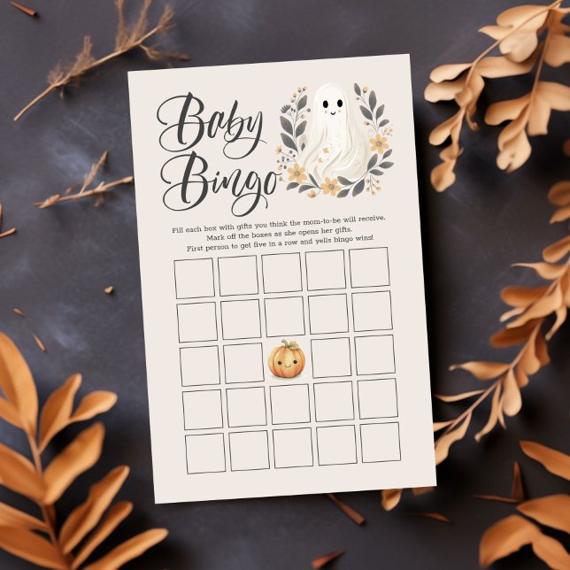 Cute Ghost Halloween Baby Bingo Shower Game (Skapare uppladdad)