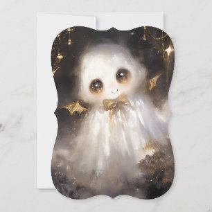 Cute Ghost Halloween Baby Shower Inbjudningar