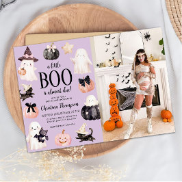 Cute Ghost Halloween Baby Shower Photo Inbjudningar