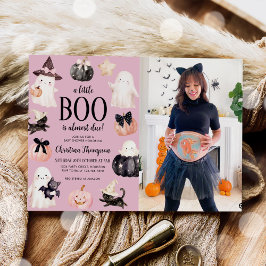 Cute Ghost Halloween Baby Shower Photo Inbjudningar