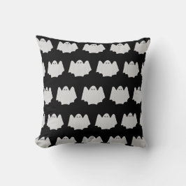 Cute Ghost Halloween Black and White Dekorativ kud Kudde