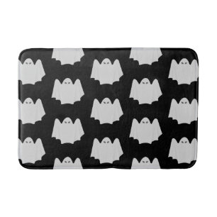 Cute Ghost Halloween Black and White Mönster Badrumsmatta