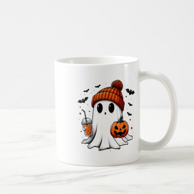 Cute Ghost Halloween Bougie Ghost Coffee Älskare S Kaffemugg (Höger)