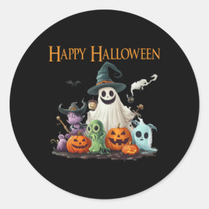 Cute Ghost Halloween Costume Happy halloween Ghost Runt Klistermärke