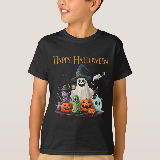 Cute Ghost Halloween Costume Happy halloween Ghost T Shirt (Framsida)