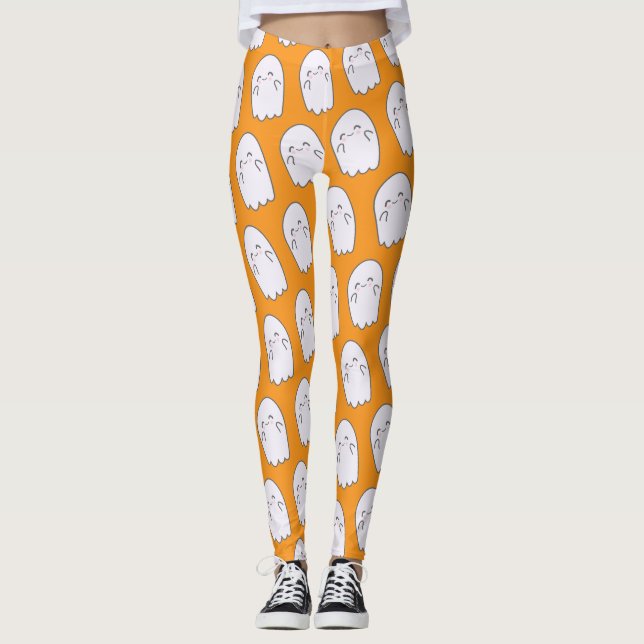 Cute Ghost Halloween Costume Legging (Framsida)