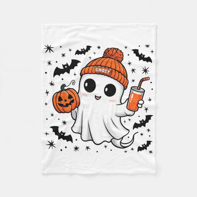 Cute Ghost Halloween Costume Småbarn Kids Boys Gir Fleecefilt (Framsidan)