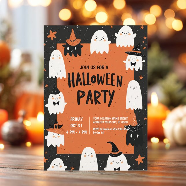 Cute Ghost Halloween fest Inbjudningar (Skapare uppladdad)