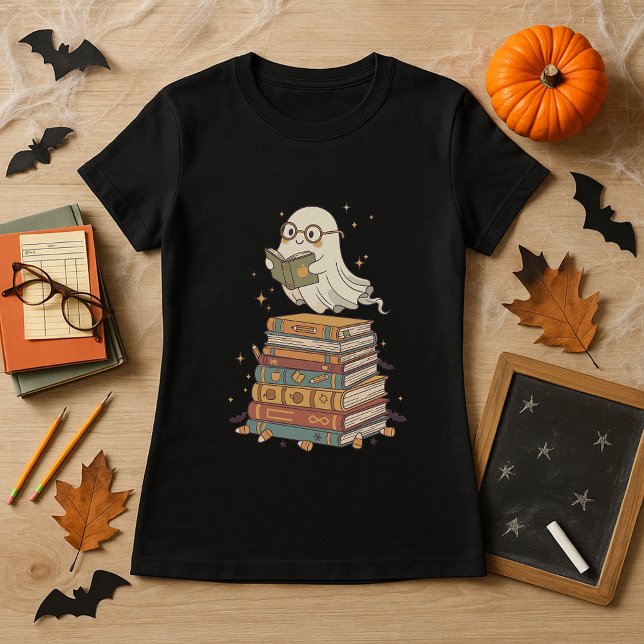 Cute Ghost Halloween för bibliotek och läsare T Shirt (Skapare uppladdad)