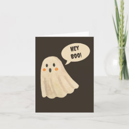 Cute Ghost Halloween Greeting Card Tack Kort