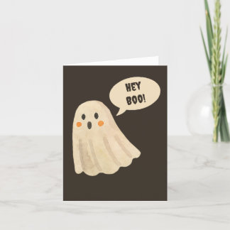 Cute Ghost Halloween Greeting Card Tack Kort
