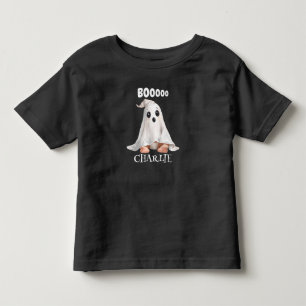 Cute Ghost Halloween med Boo Text Personlig T Shirt